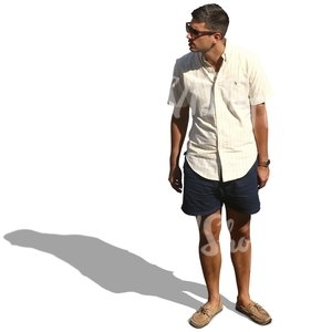 man in shorts standing