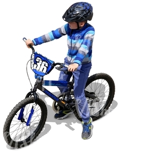 boy with a helmet riding a bike