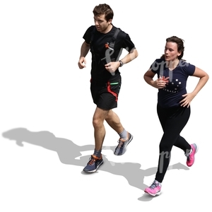 man and woman jogging