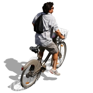 man riding a bike