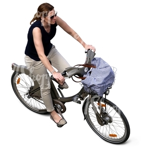 woman riding a bike