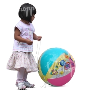latina girl playing with a ball