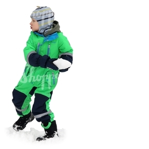 boy playing a snowball fight