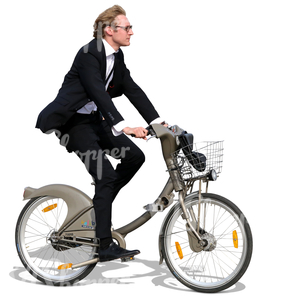 businessman riding a bike