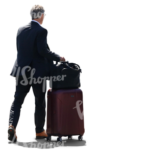 travelling businessman with a large suitcase