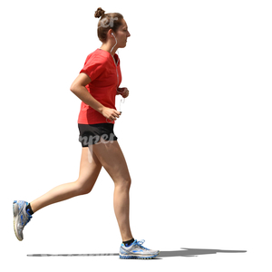 young woman jogging in the sunlight