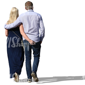 couple walking with their arms around each other