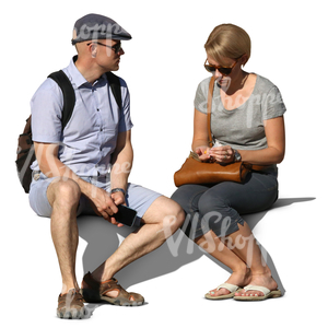 man and woman sitting together on a bench