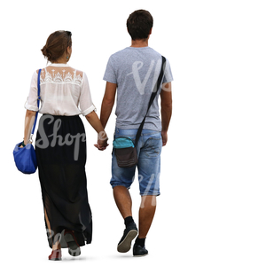 man and woman walking hand in hand