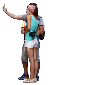 couple standing and taking a selfie together