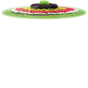 round layered flowerbed