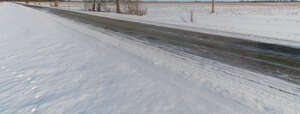 road in winter in snowy countryside