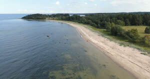 top view of a sandy wild beach