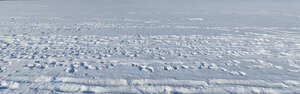 white snow with footprints in sunlight