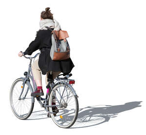 cut out woman in autumn cycling