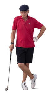 cut out older man playing golf