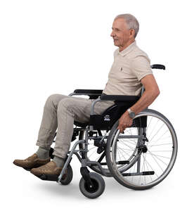 older man sitting in a wheelchair
