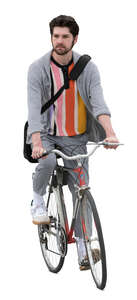 cut out man riding a bicycle