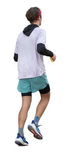 cut out man in shorts jogging