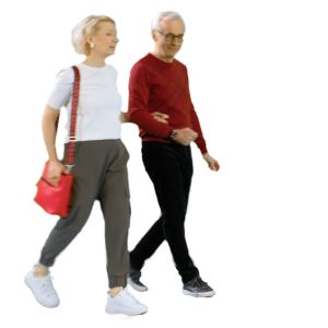 video of a middle aged couple walking