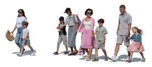 large group of adults and kids walking