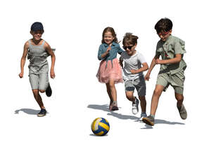 group of kids playing football