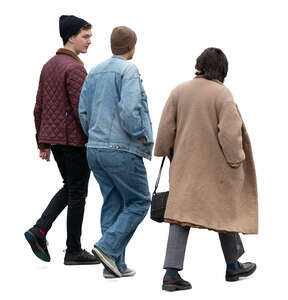 group of three friends walking