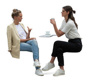 women sitting in a cafe and talking