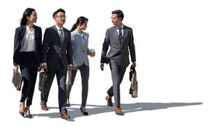 group of asian business people walking