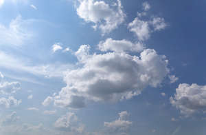 blue sky with some cumulus clouds