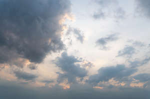 pinkish evening sky with some clouds