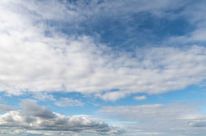 sky with large white clouds