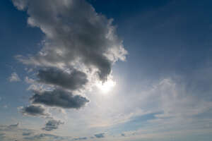 sky with sun and backlit cloud