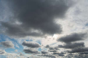 daytime sky with grey and white clouds