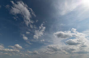 deep blue daytime sky with clouds