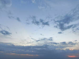 sunset with blue clouds and sky