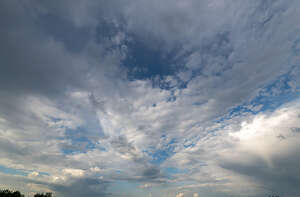 cloudy sky with large white clouds