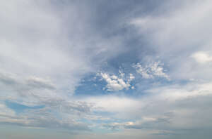 sky covered with thin layer of clouds