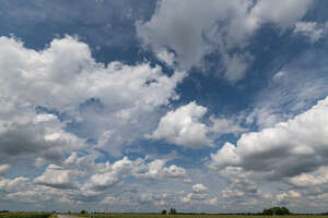 blue sky with many white clouds