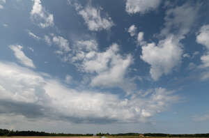 blue sky with big white clouds