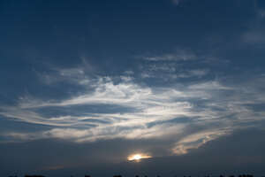 sunset with magical clouds