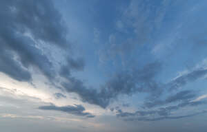 afternoon sky with blue clouds