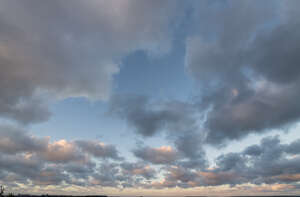 evening sky with coloured clouds