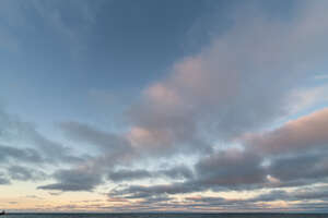 evening sky with pink colours and clouds