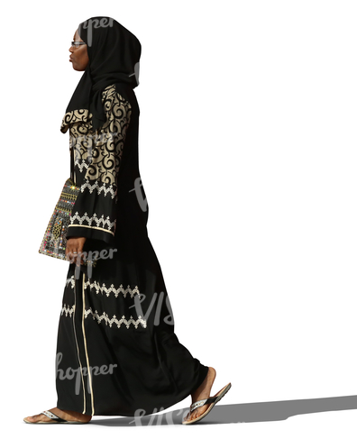 Download muslim woman in a decorated abaya walking - cut out people ...