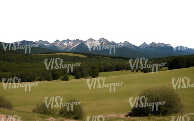 background landscape with hills and meadows