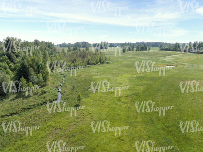 bird-eye view of a field of green grass