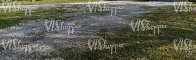 gravel path with shadows