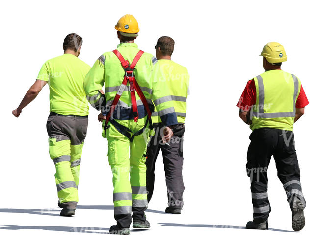 group of construction workers walking - VIShopper