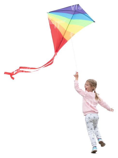 little girl running with a kite - VIShopper